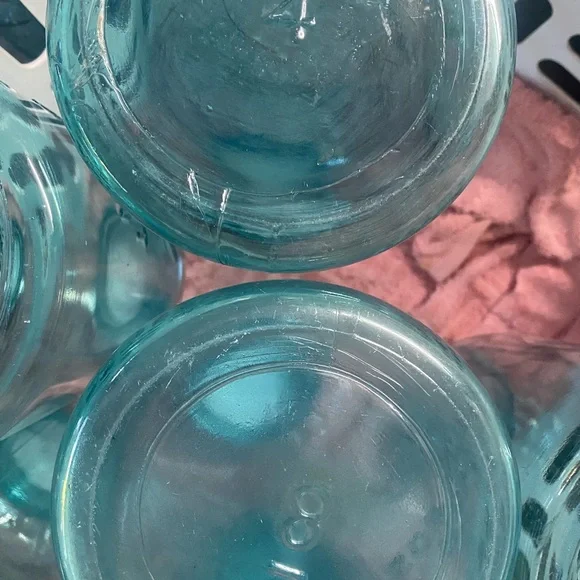 Set of 8 1/2 Gallon Vintage(1910) Ball Glass Jars with Original Zinc Lids